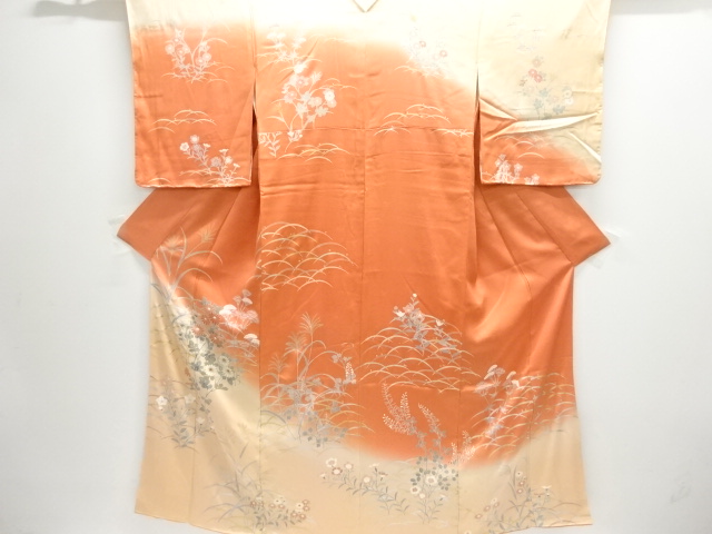 JAPANESE KIMONO / HOMONGI / AUTUMN FLOWERS